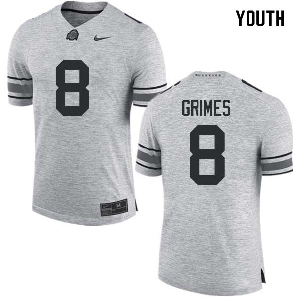 Ohio State Buckeyes #8 Trevon Grimes Youth Stitch Jersey Gray